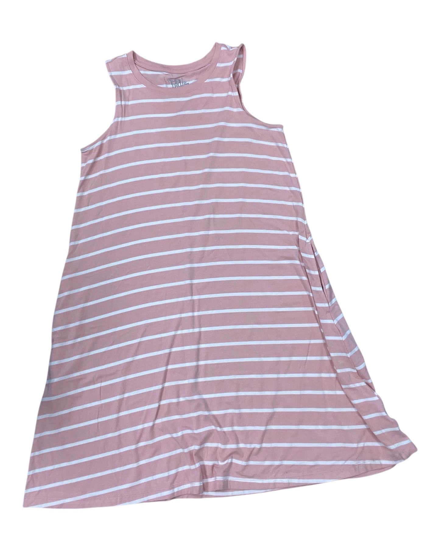 Dress Casual Midi By Clothes Mentor In Pink & White, Size:M