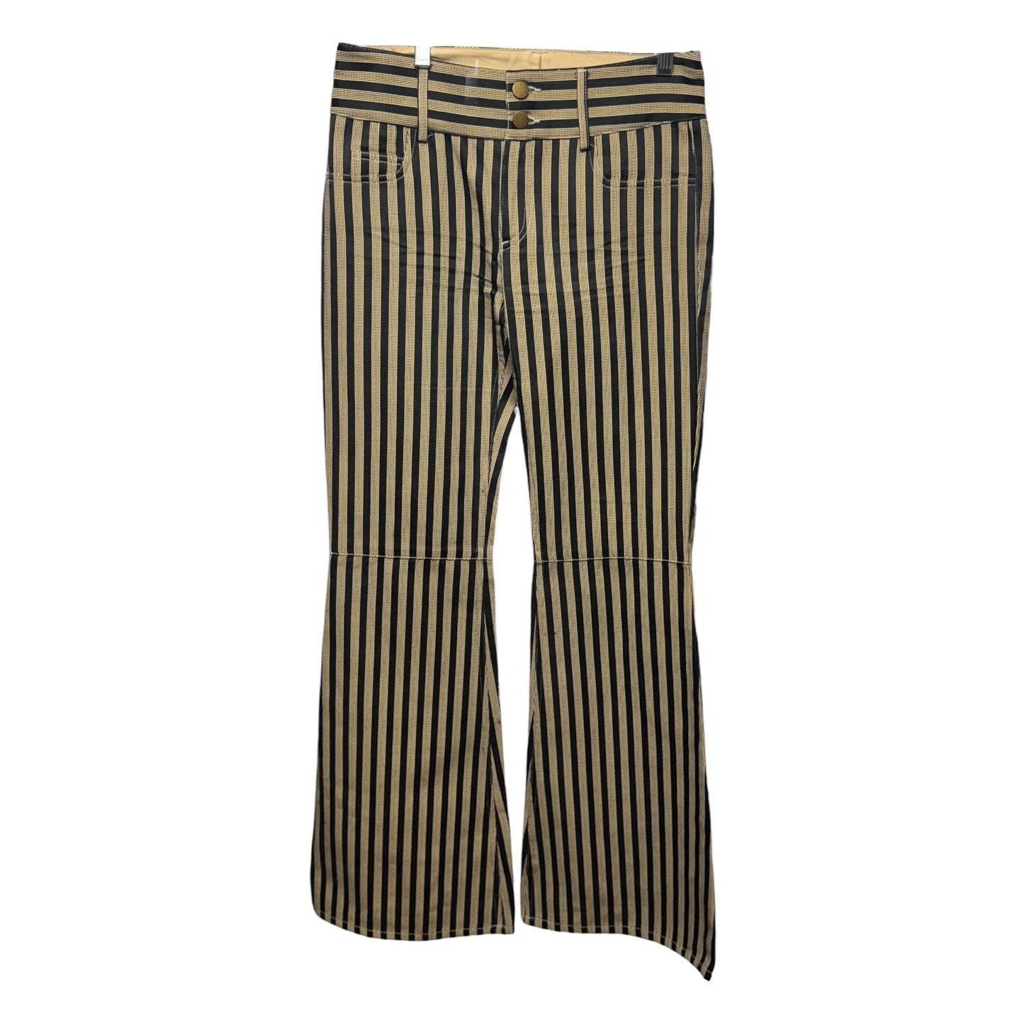Stacey Low Rise Bell Bottom Jeans Designer By Alice + Olivia In Striped Pattern, Size: 2