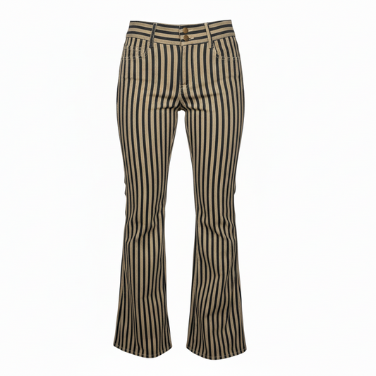 Stacey Low Rise Bell Bottom Jeans Designer By Alice + Olivia In Striped Pattern, Size: 2