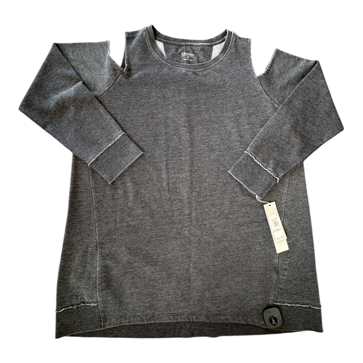 Top Ls By Calvin Klein Performance In Grey, Size:1X