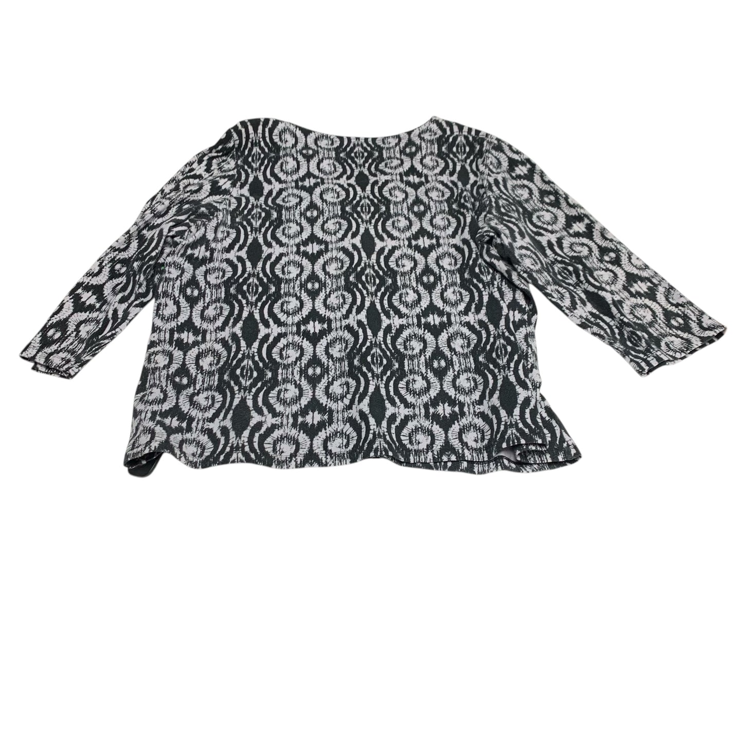 Top 3/4 Sleeve By Ruby Rd In Black & White, Size:2X