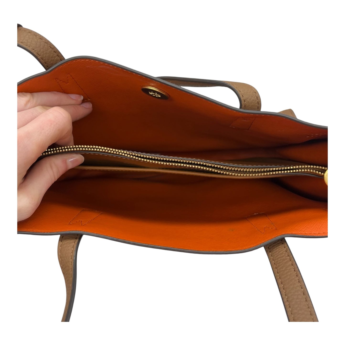 Handbag Designer By Tory Burch In Brown, Size:Medium