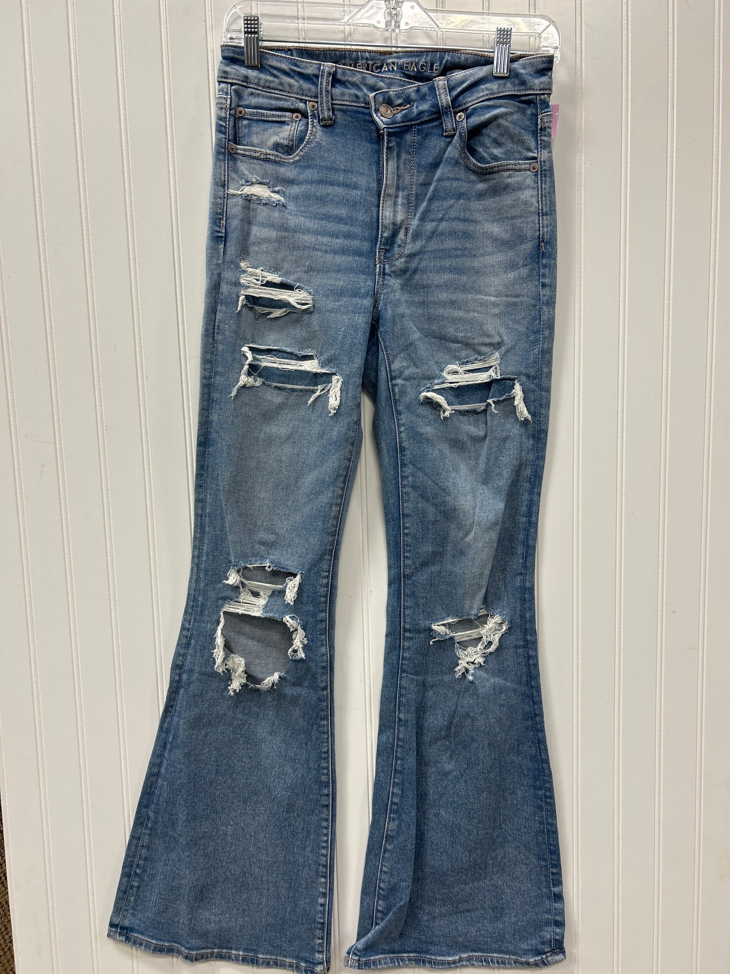 Jeans Flared By American Eagle In Blue Denim, Size:6L