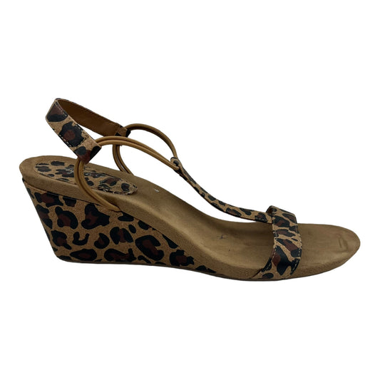 ANIMAL PRINT STYLE AND COMPANY SANDALS HEELS WEDGE, Size 9