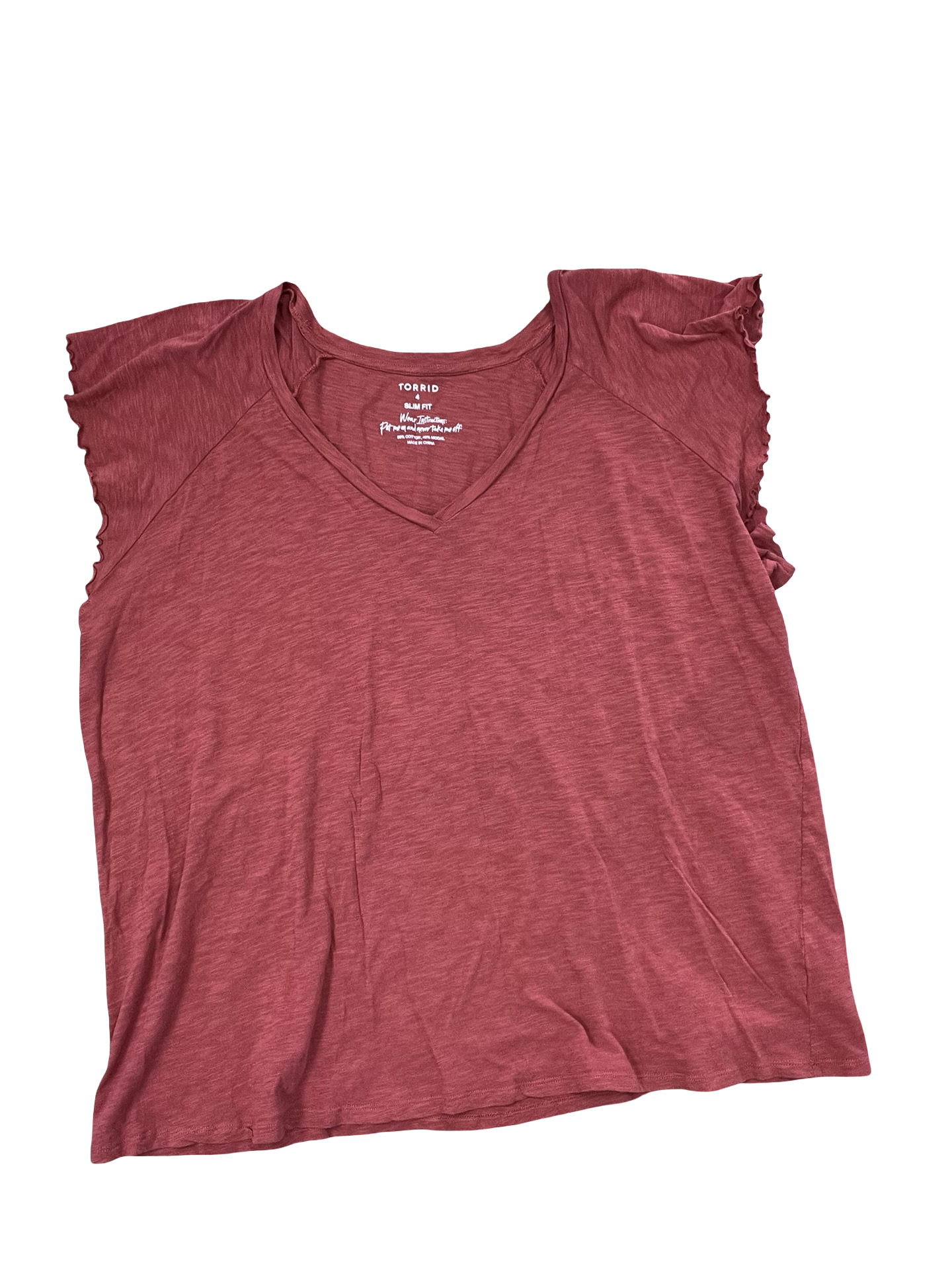 Top Ss Basic By Torrid In Orange, Size:4X