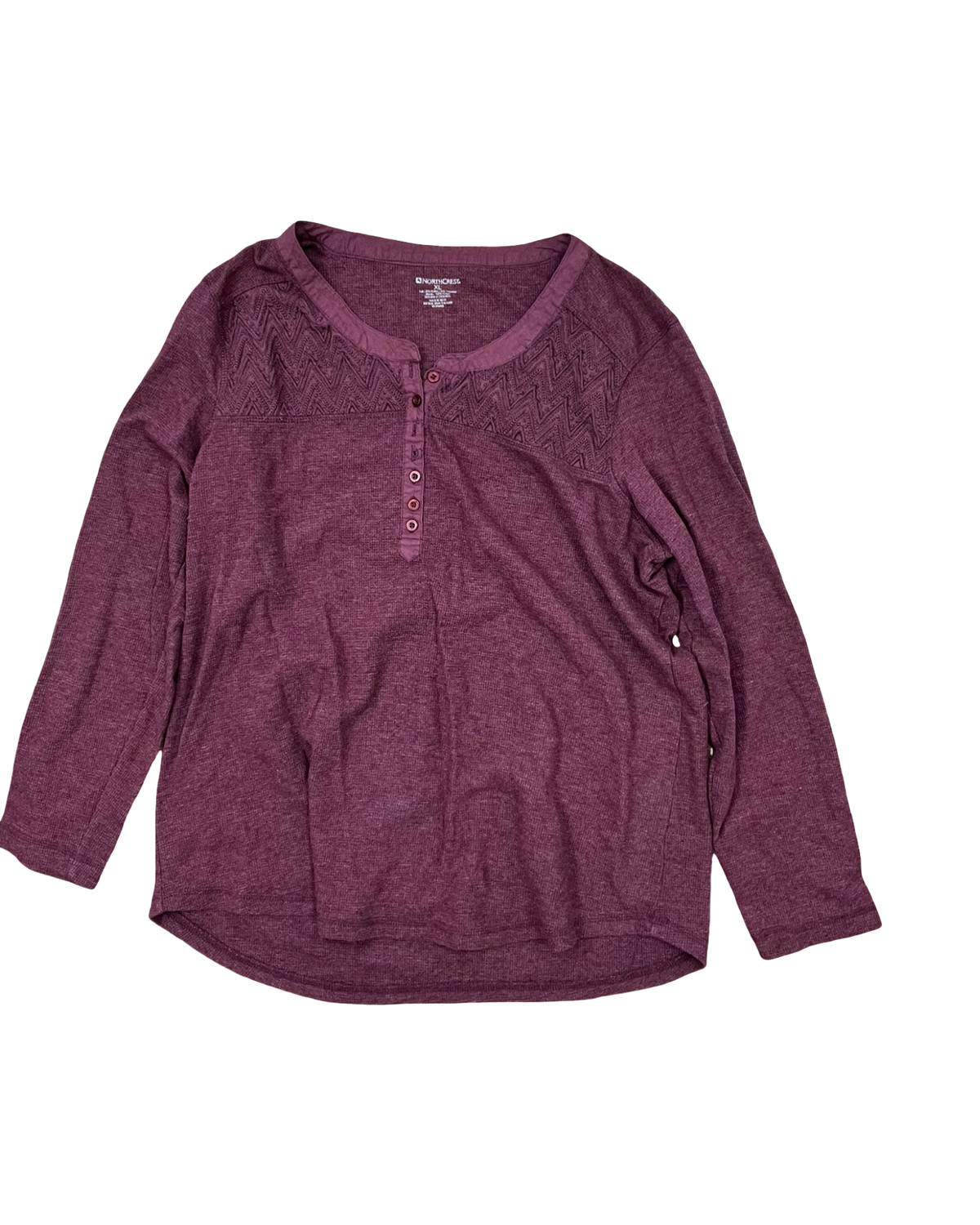 Top Ls By Northcrest In Maroon, Size:Xl