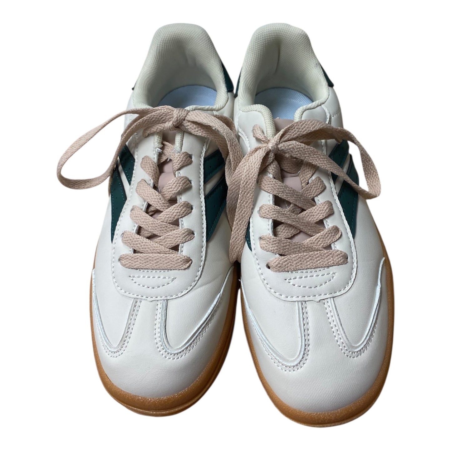 Shoes Sneakers By Riyibcxr In Cream & Green, Size:7