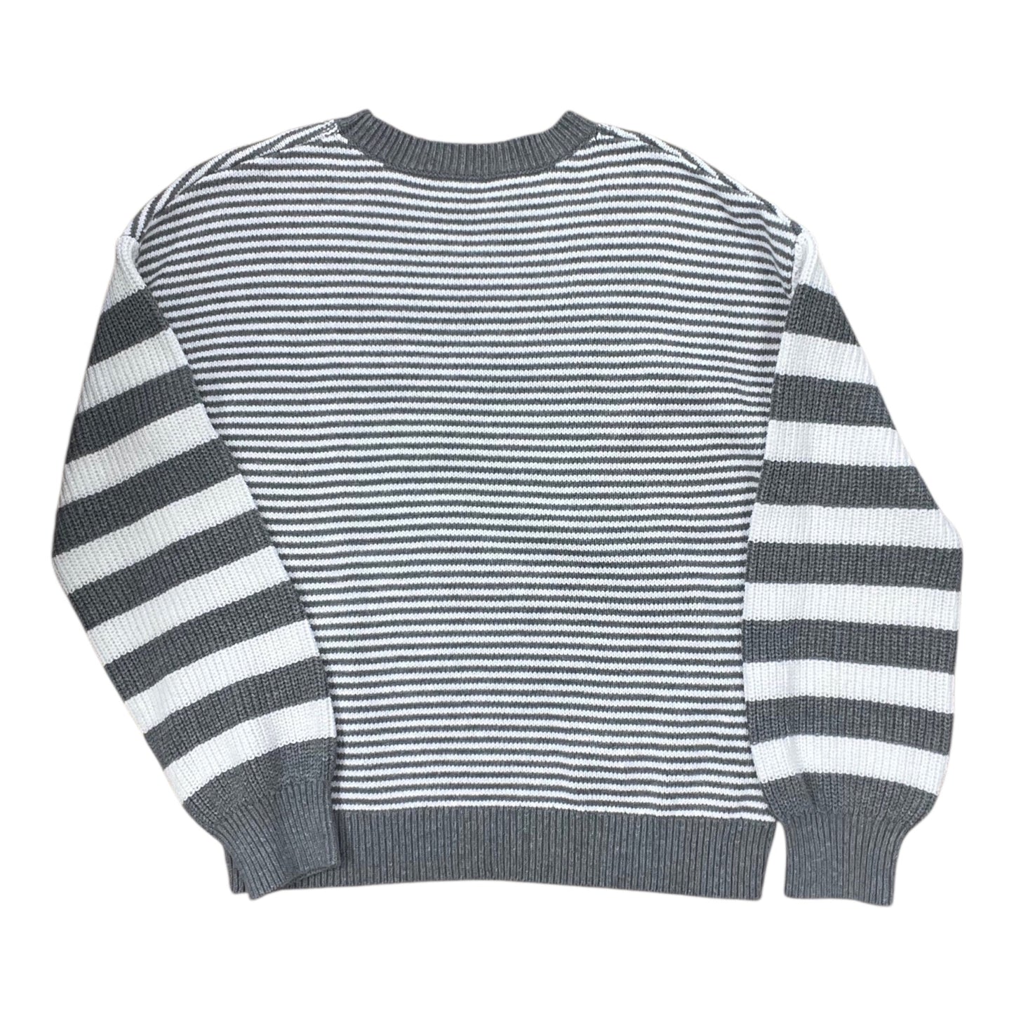 Sweater By Clothes Mentor In Grey & White, Size:M