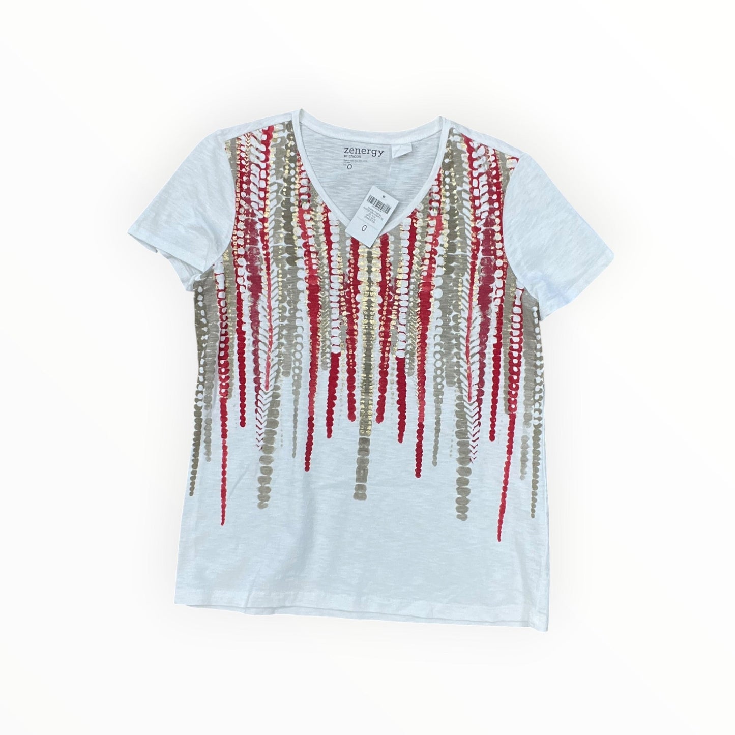 Top Ss By Chicos In Red & White, Size:S