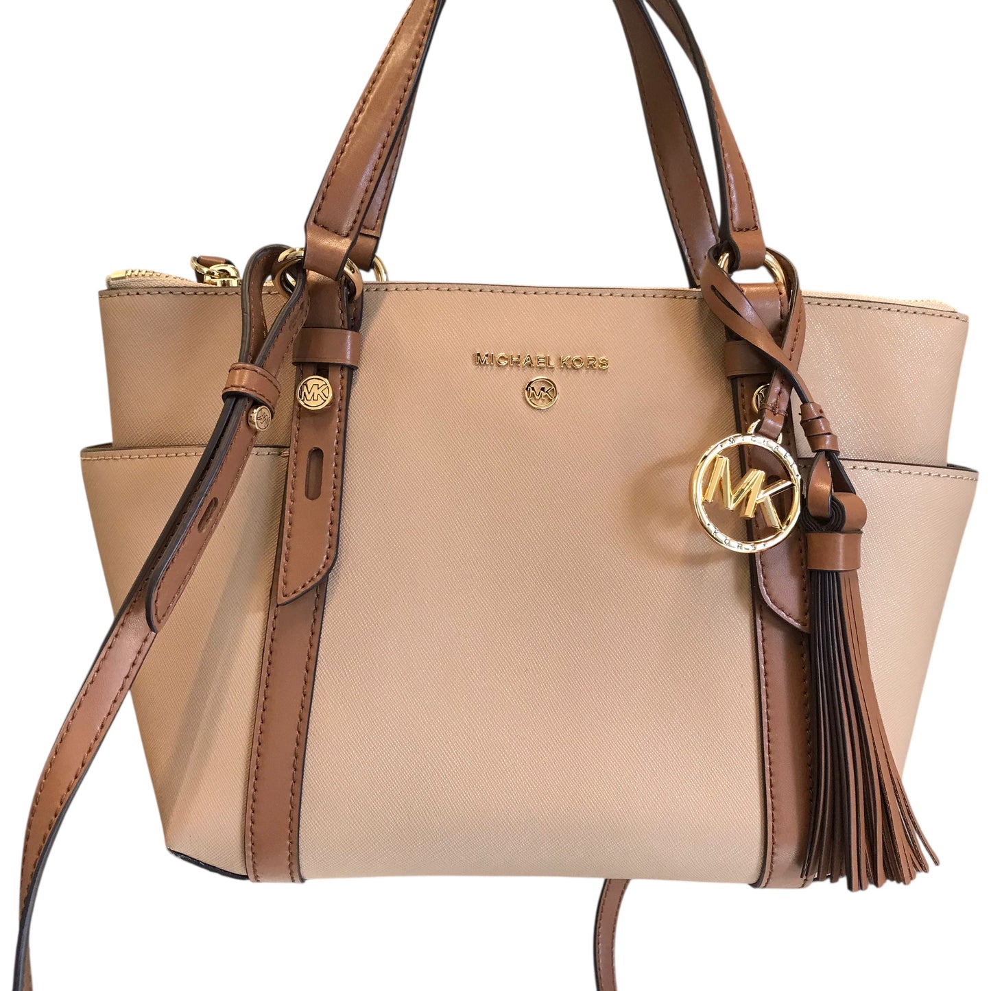 Handbag Designer By Michael Kors In Tan, Size:Medium
