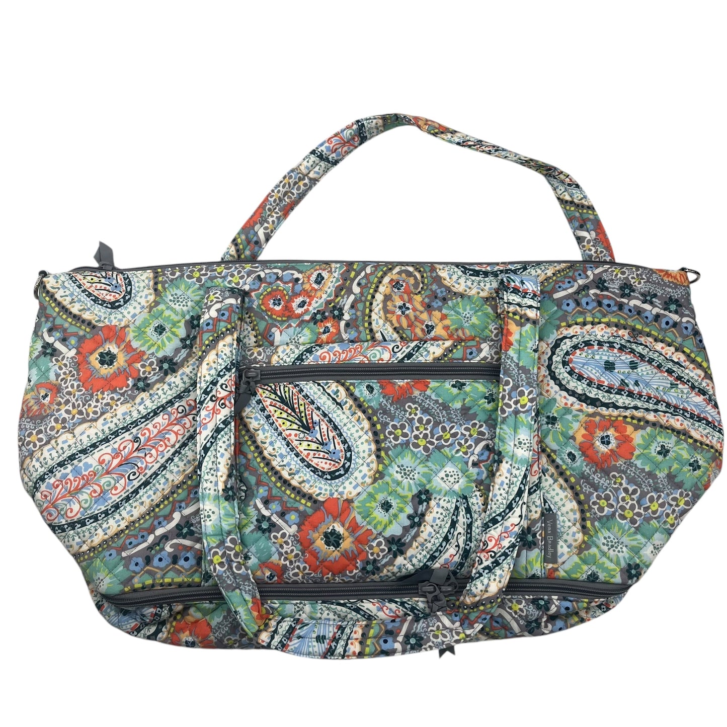 Tote By Vera Bradley In Green & Orange, Size:Large