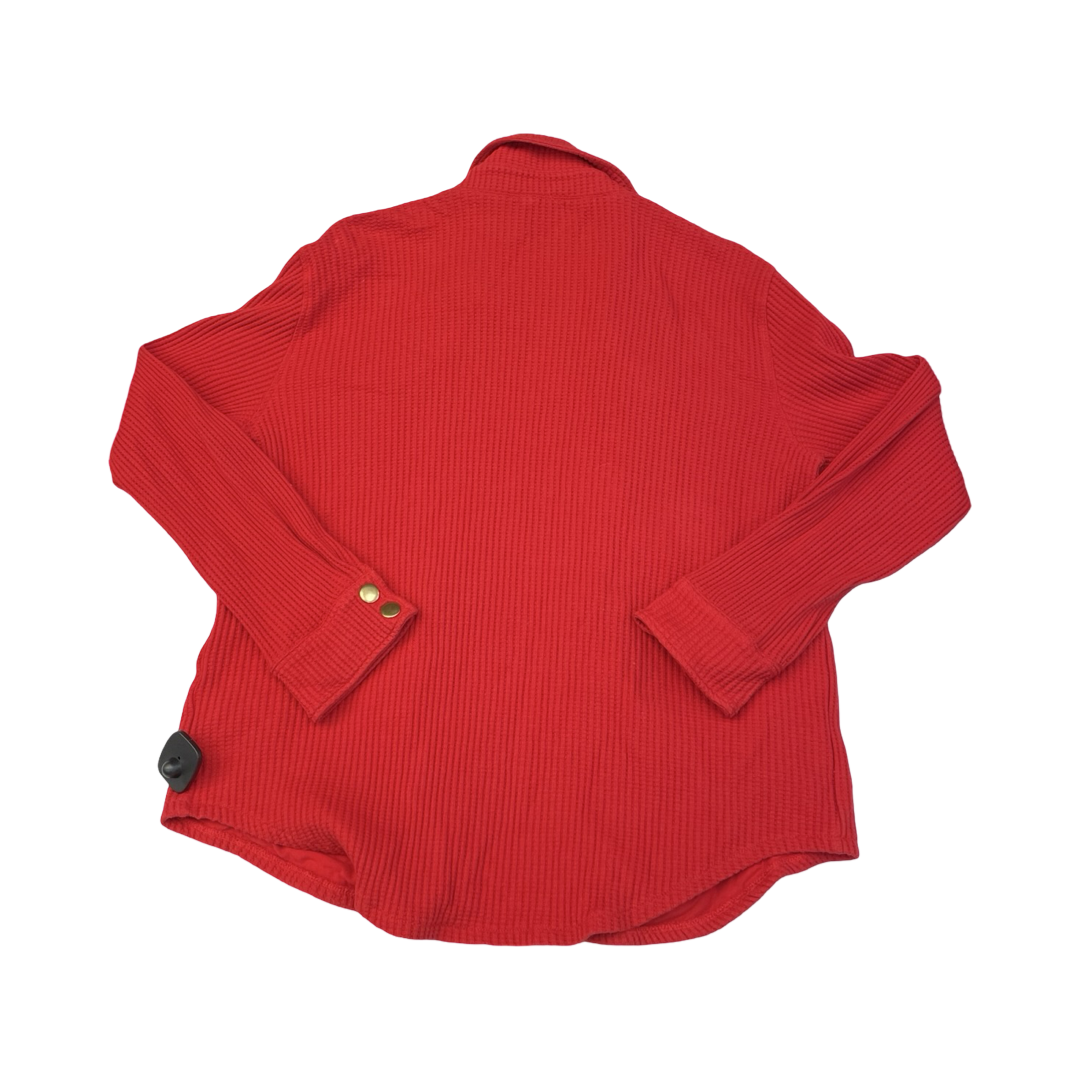 Jacket Shirt By J. Crew In Red, Size:M