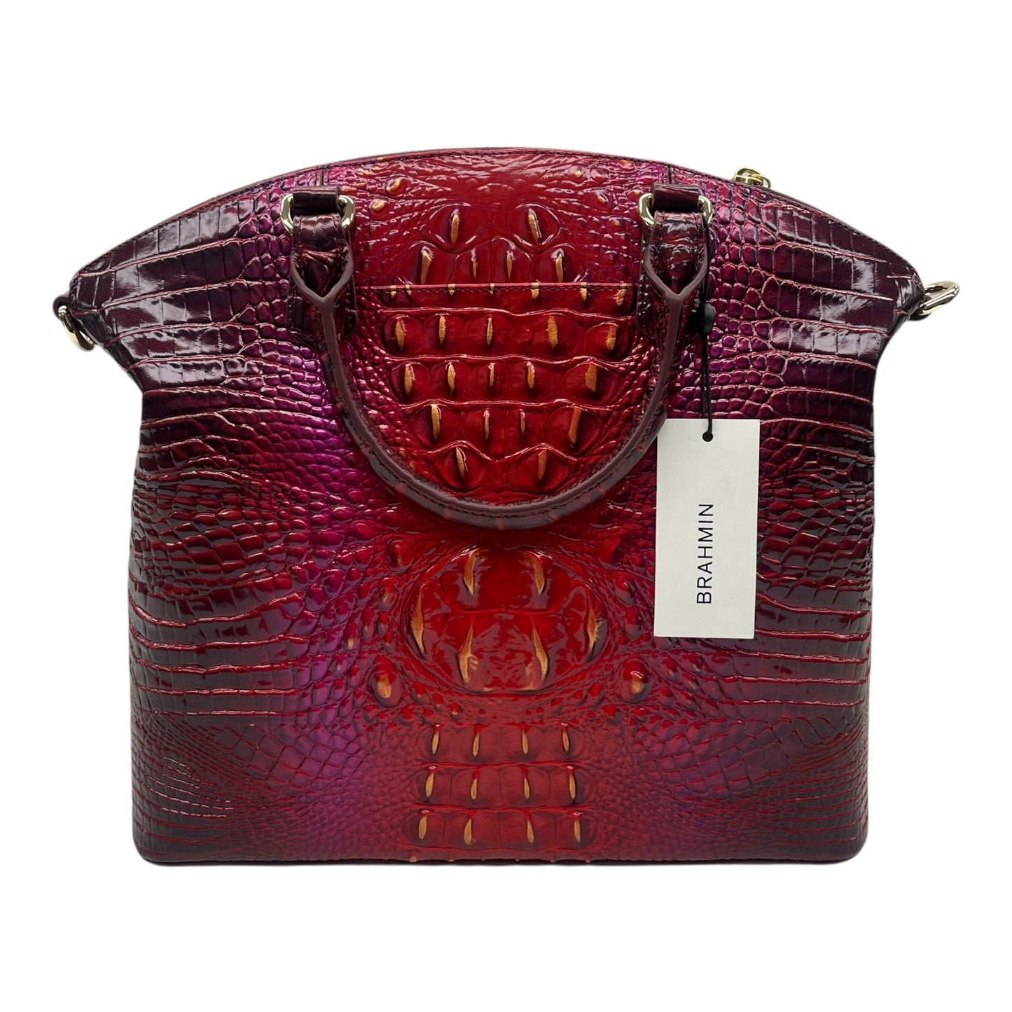 Handbag Designer By Brahmin In Pink & Red, Size:Large