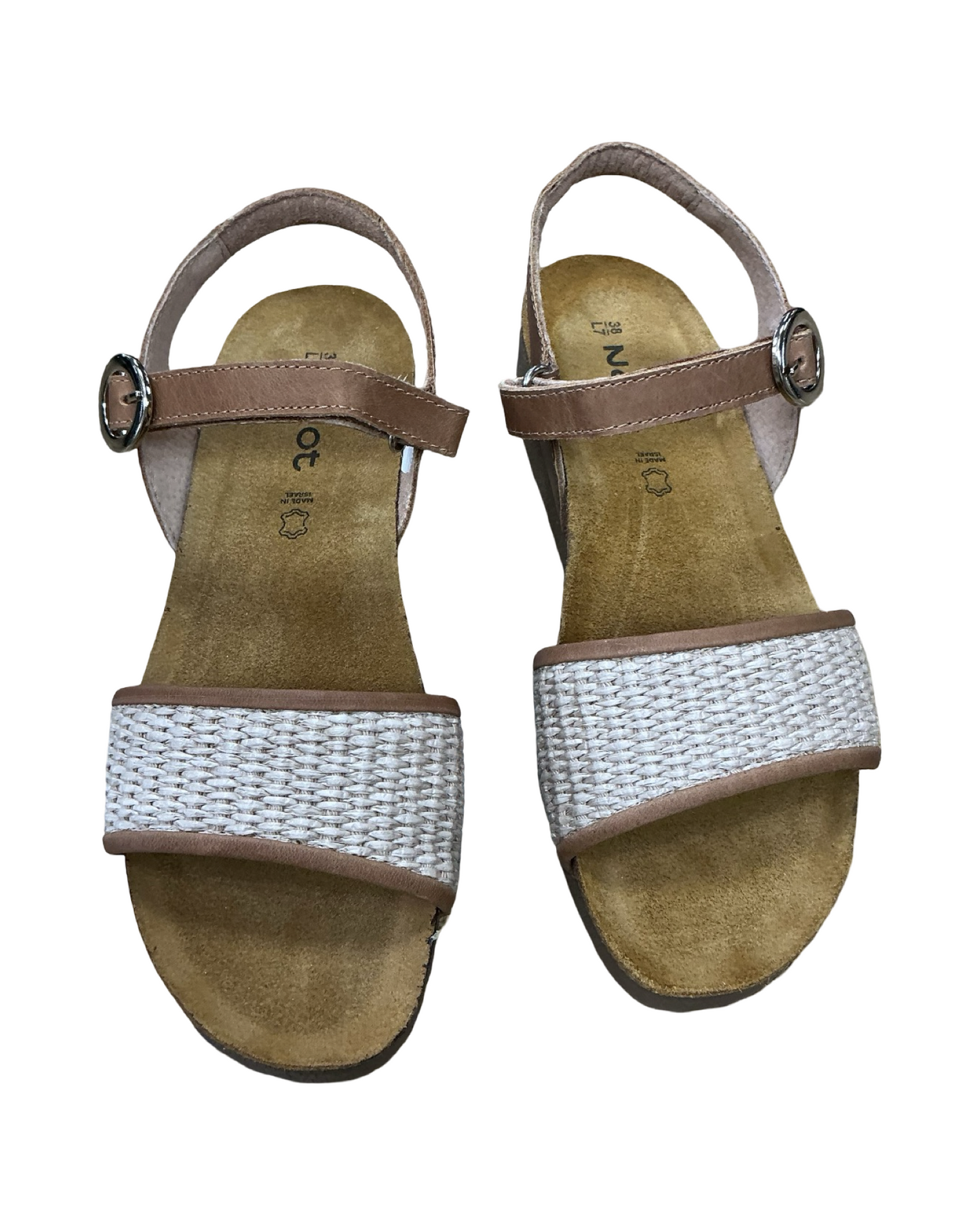 Sandals Flats By Naot In Tan, Size:7