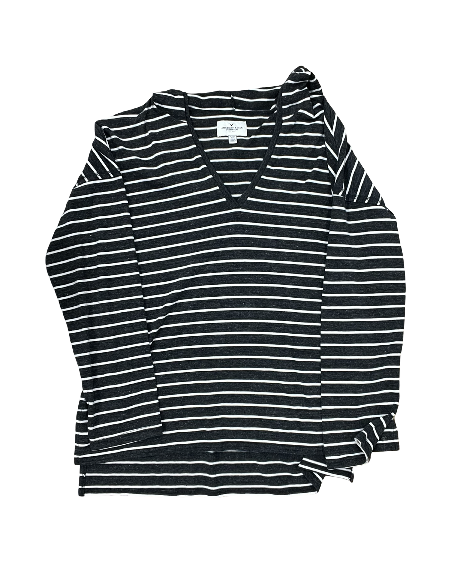 Top Ls By American Eagle In Cream & Grey, Size:Xl