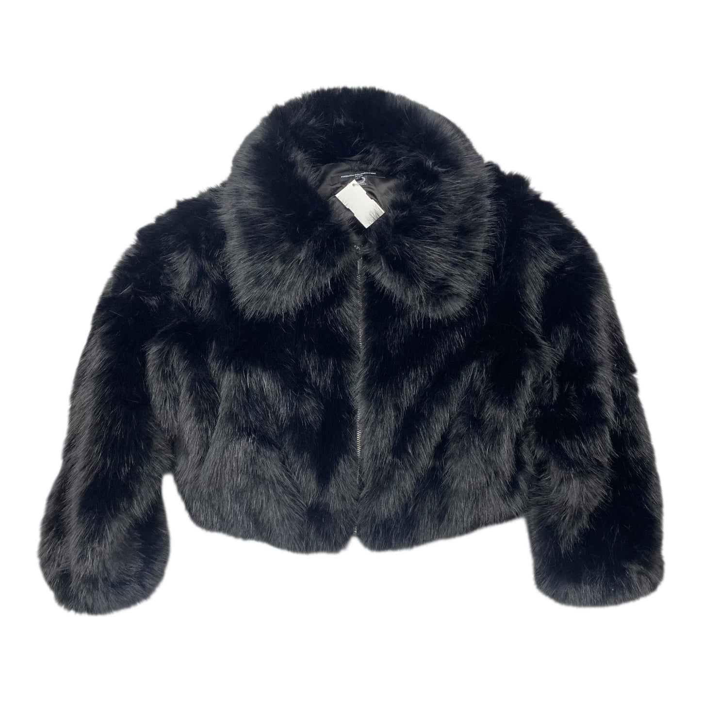 Jacket Faux Fur & Sherpa By French Connection In Black, Size:4
