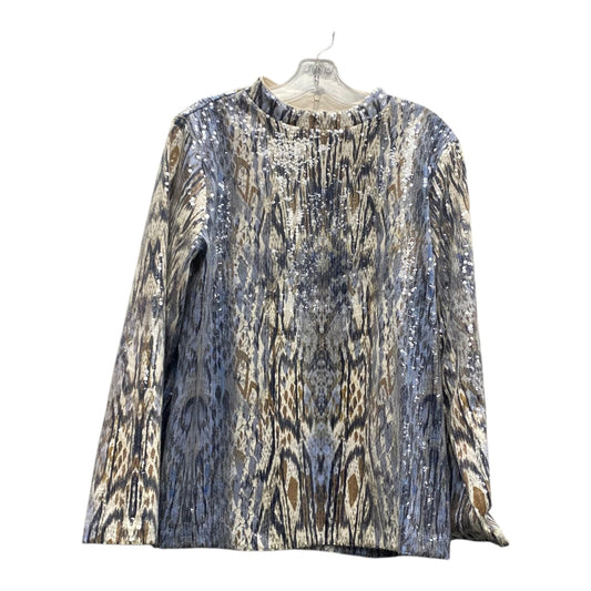 Top Ls By Chicos In Blue & Cream, Size:L