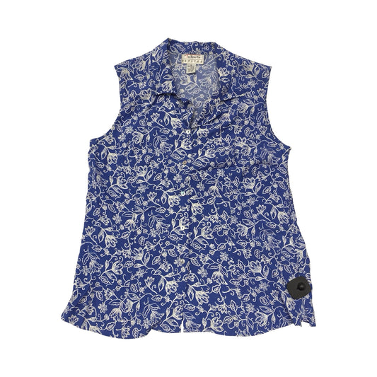Top Sleeveless By Talbots In Blue & White, Size:14