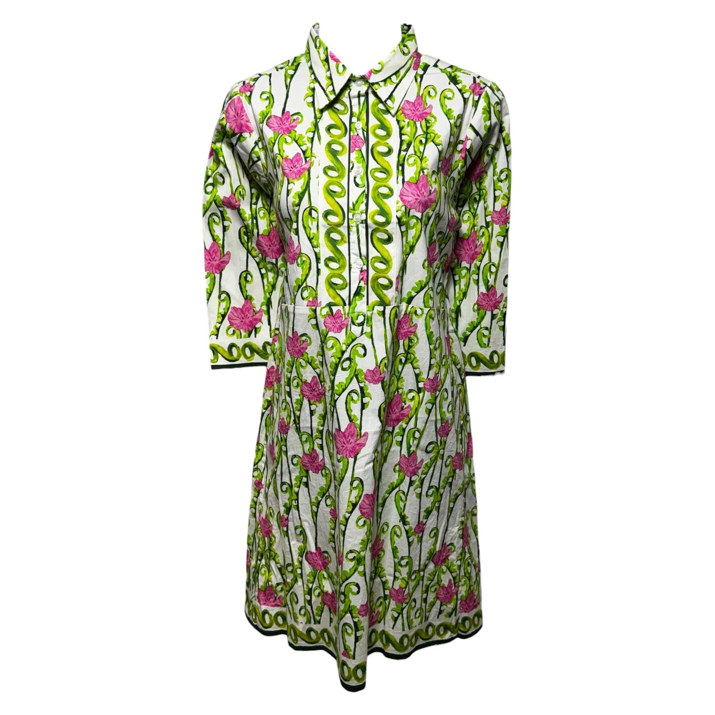 Blooming Shirt Dress By Bella Tu In Green Multi, Size: S