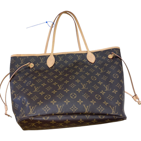 Handbag Luxury Designer By Louis Vuitton In Brown, Size:Medium