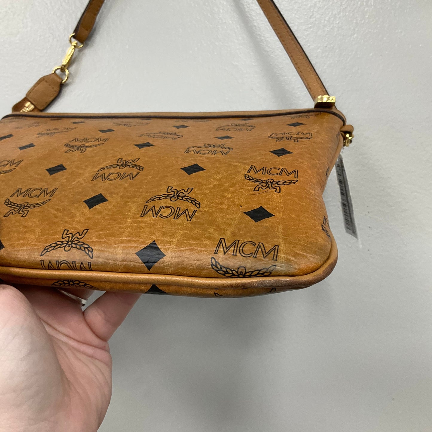 Handbag Luxury Designer By Mcm In Brown, Size:Small