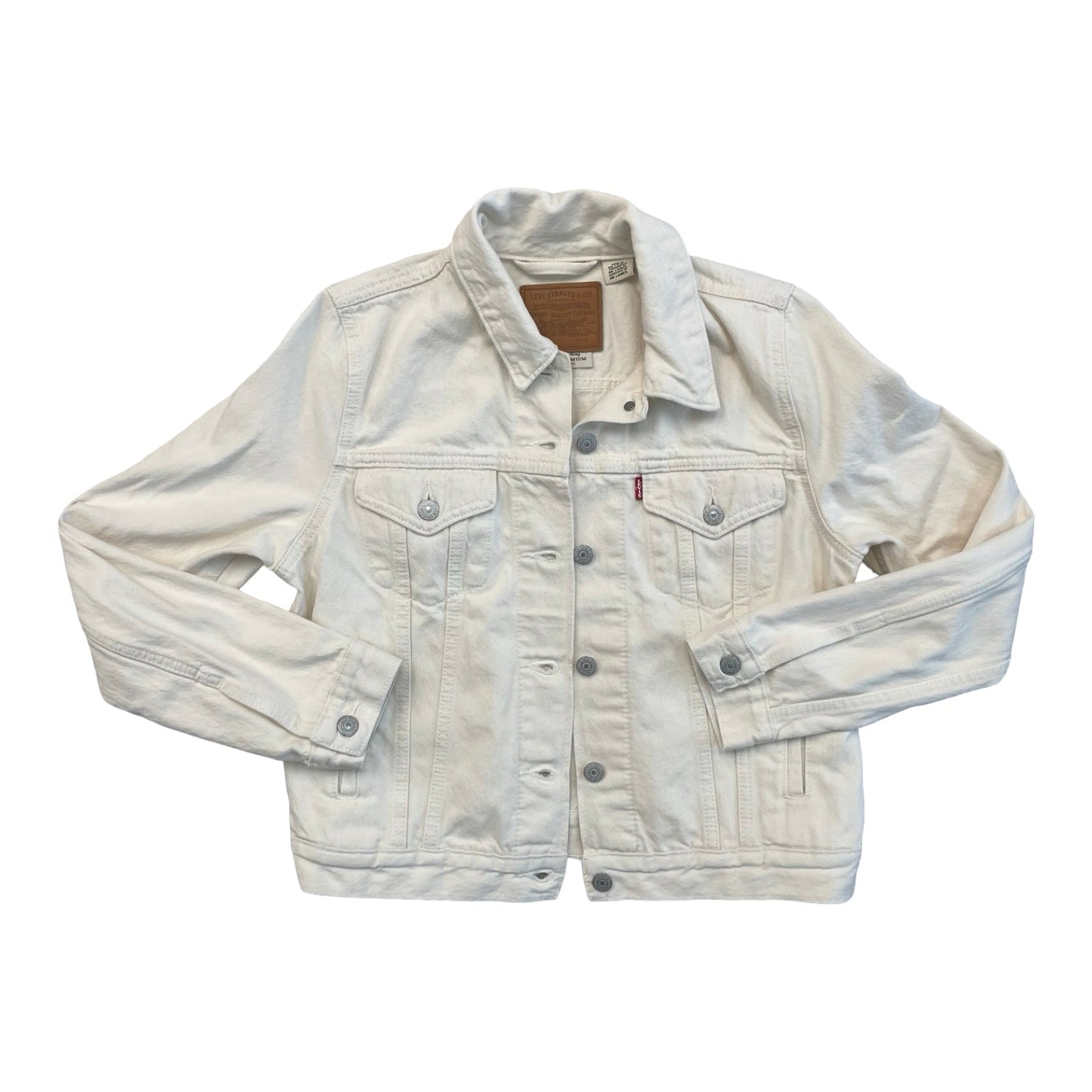 Jacket Denim By Levis In Cream, Size:M