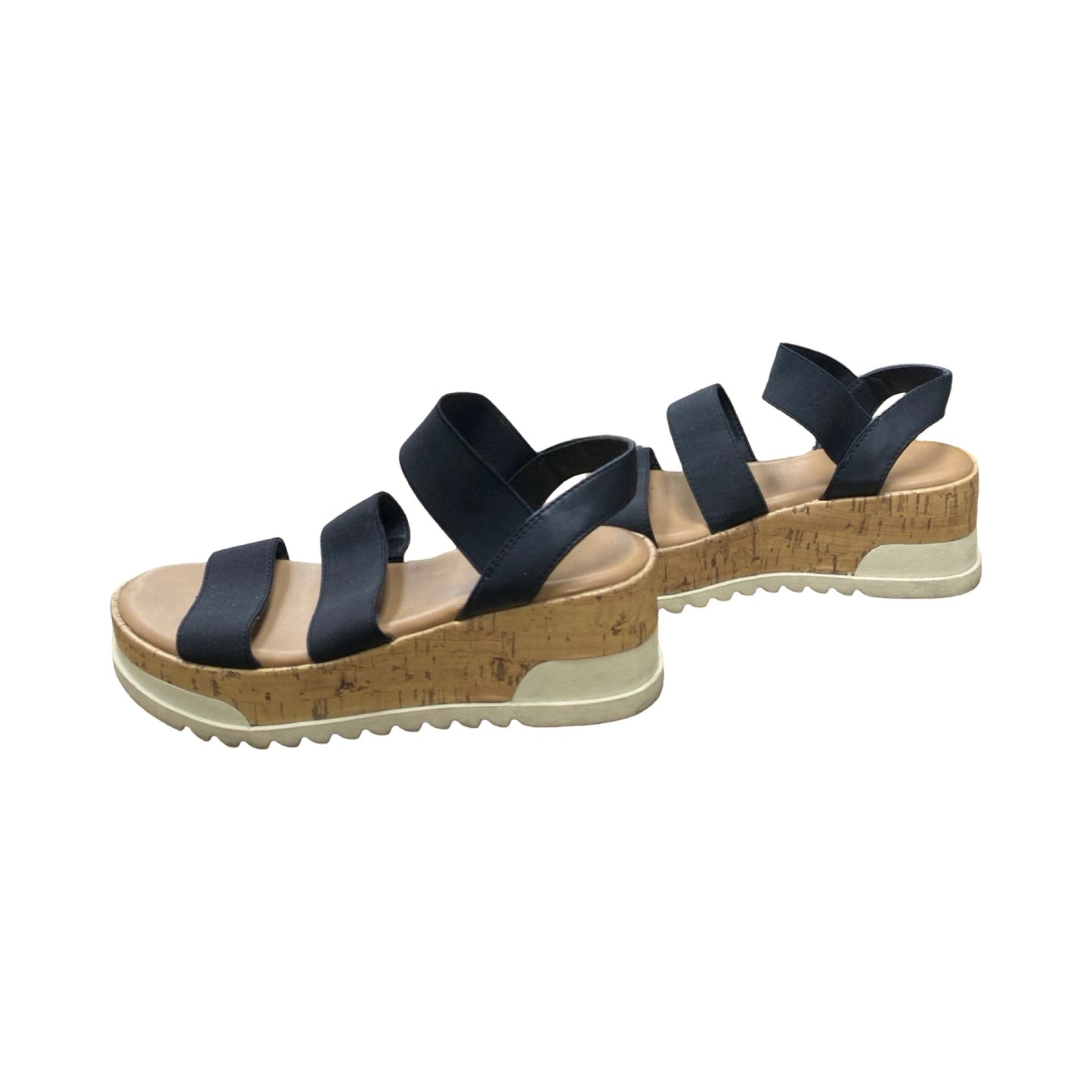 Sandals Heels Platform By Universal Thread In Black & Tan, Size:6
