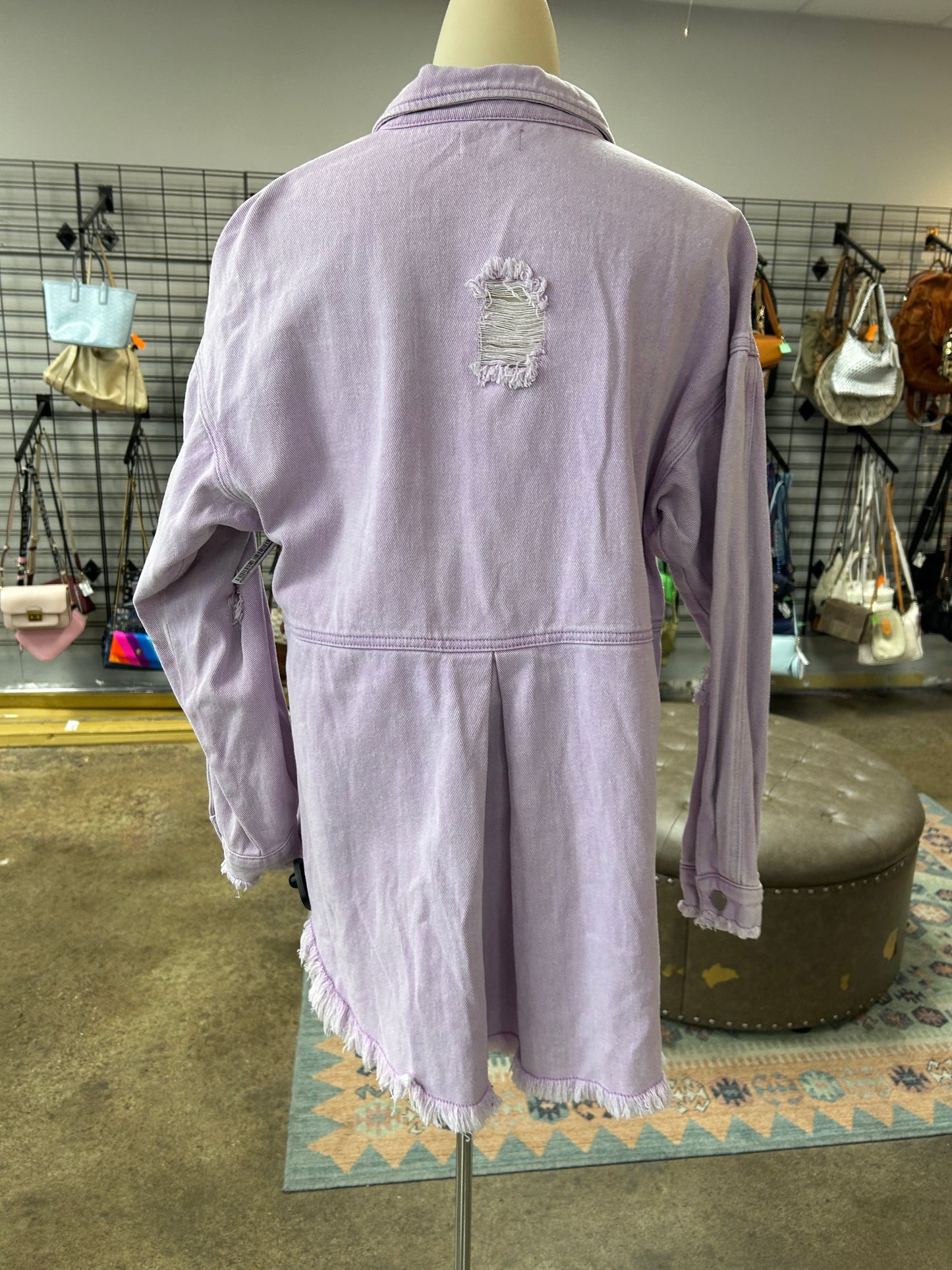 Jacket Denim By Pink Lily In Purple, Size:M