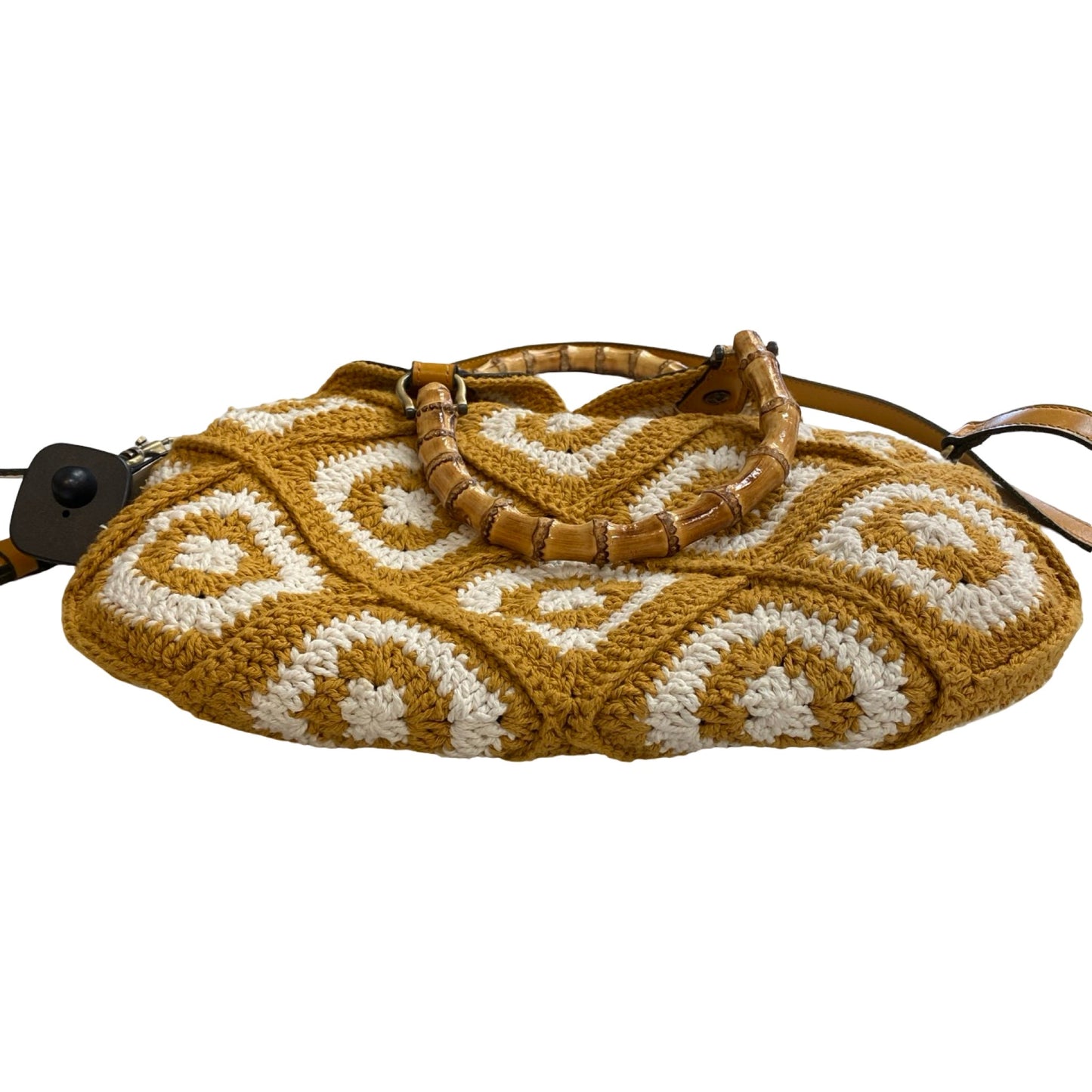 Handbag Designer By Patricia Nash In White & Yellow, Size:Medium