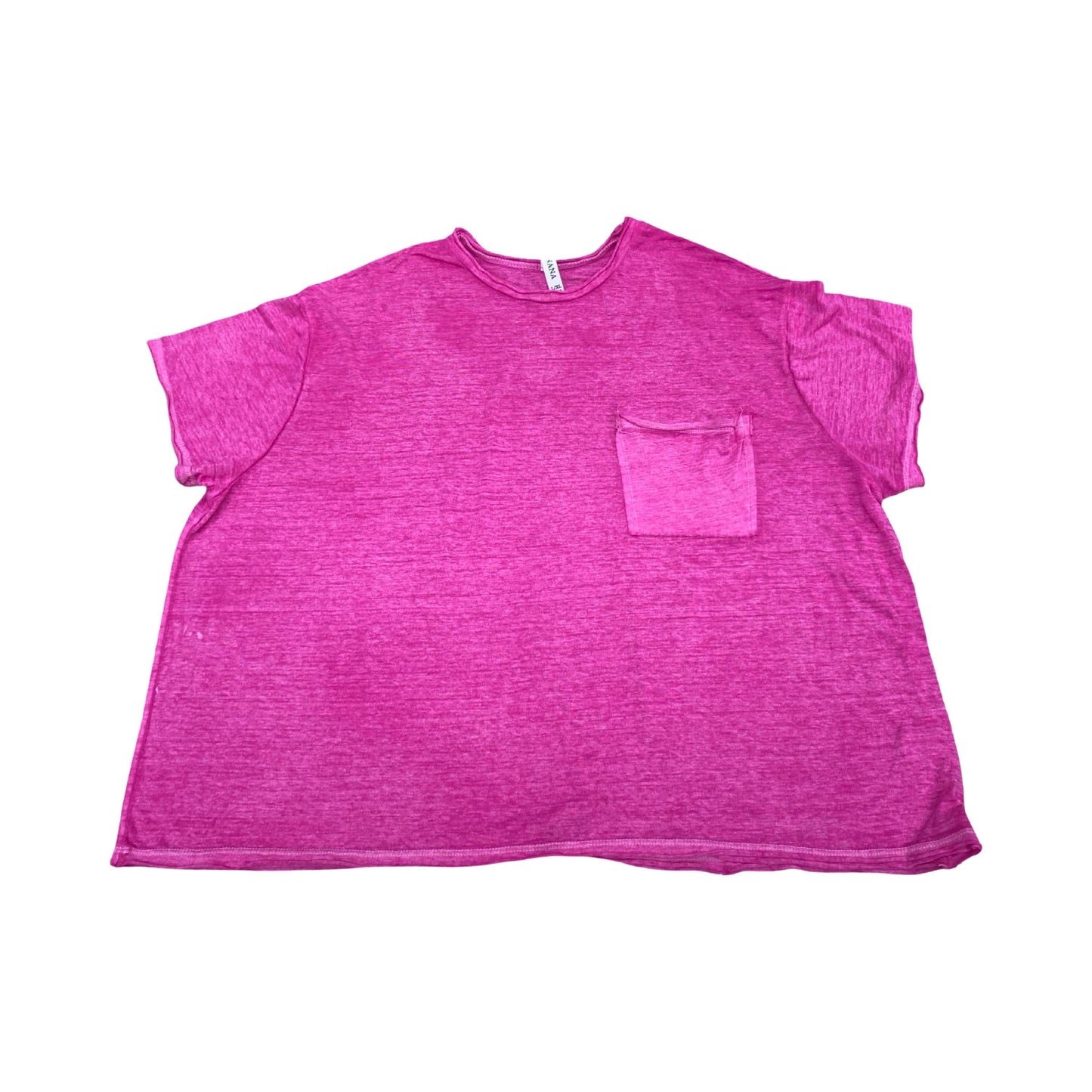 Top Ss Basic By Zenana In Pink, Size:L
