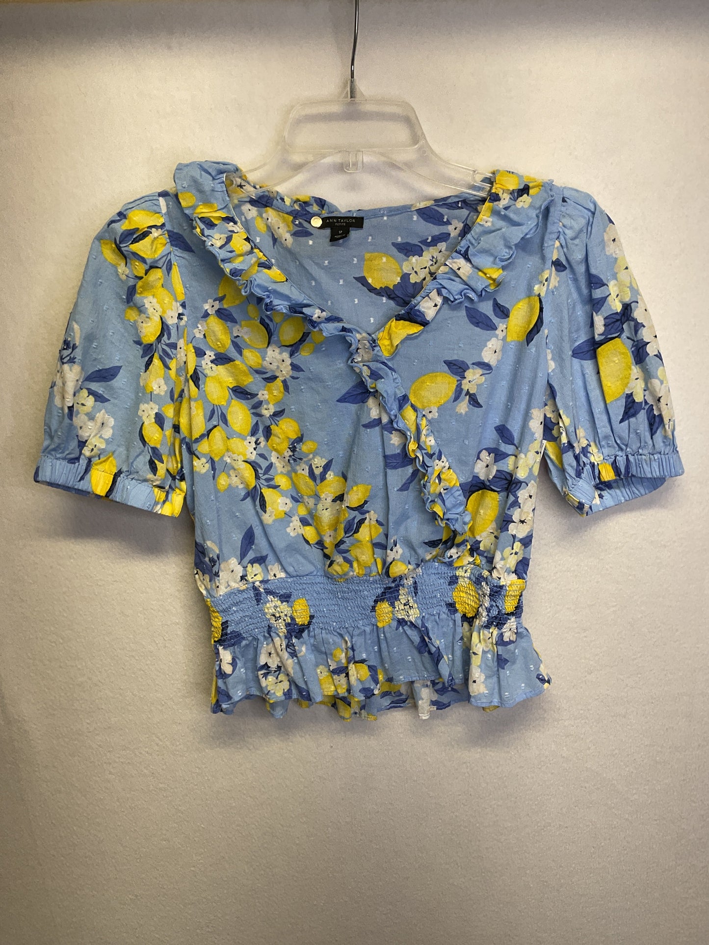 Top Ss By Ann Taylor In Blue & Yellow, Size:Sp