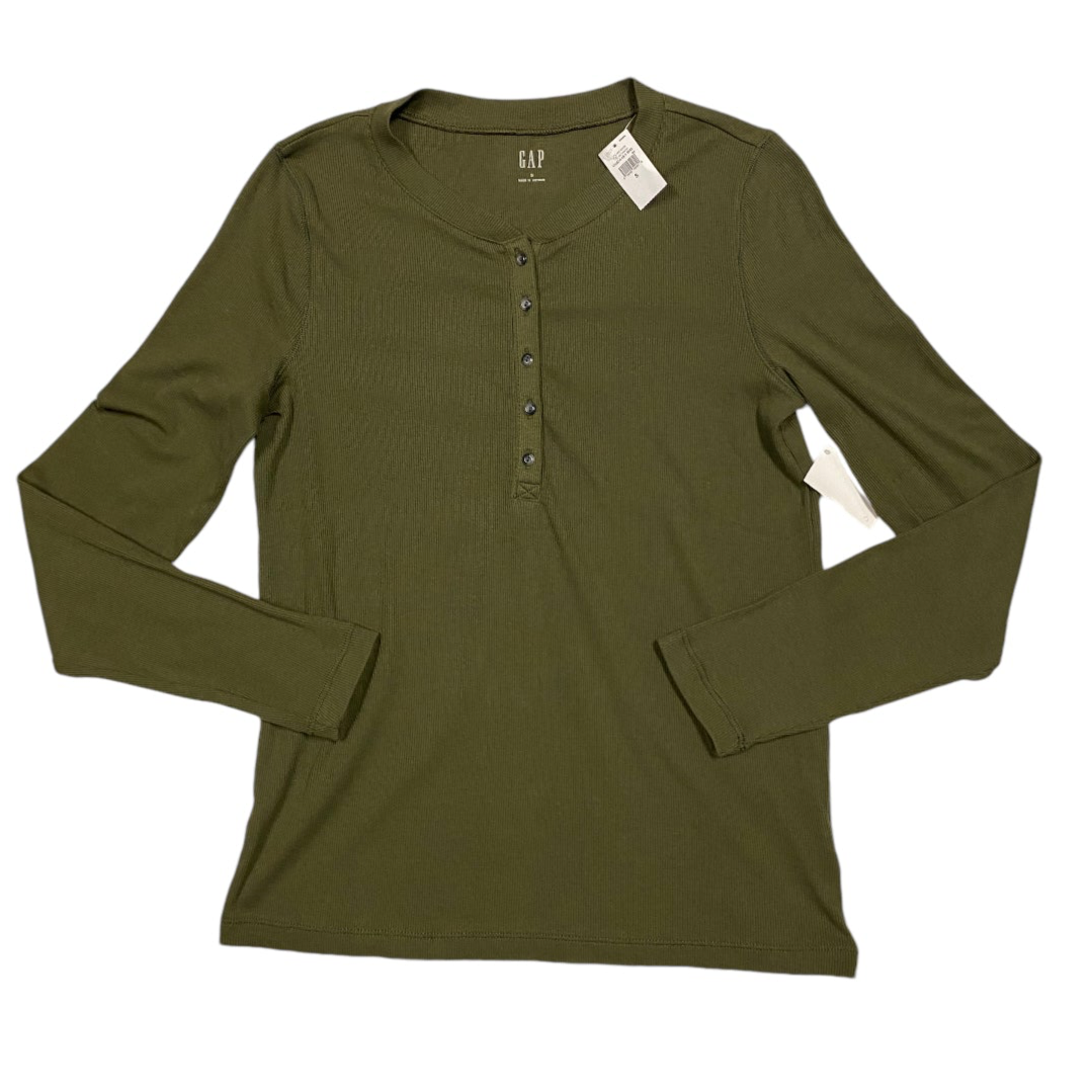 Top Long Sleeve Basic By Gap In Green, Size: S