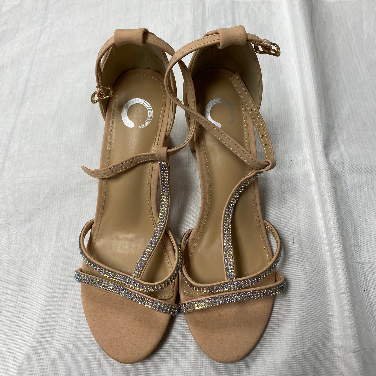 Sandals Heels Kitten By Clarks In Tan, Size:7