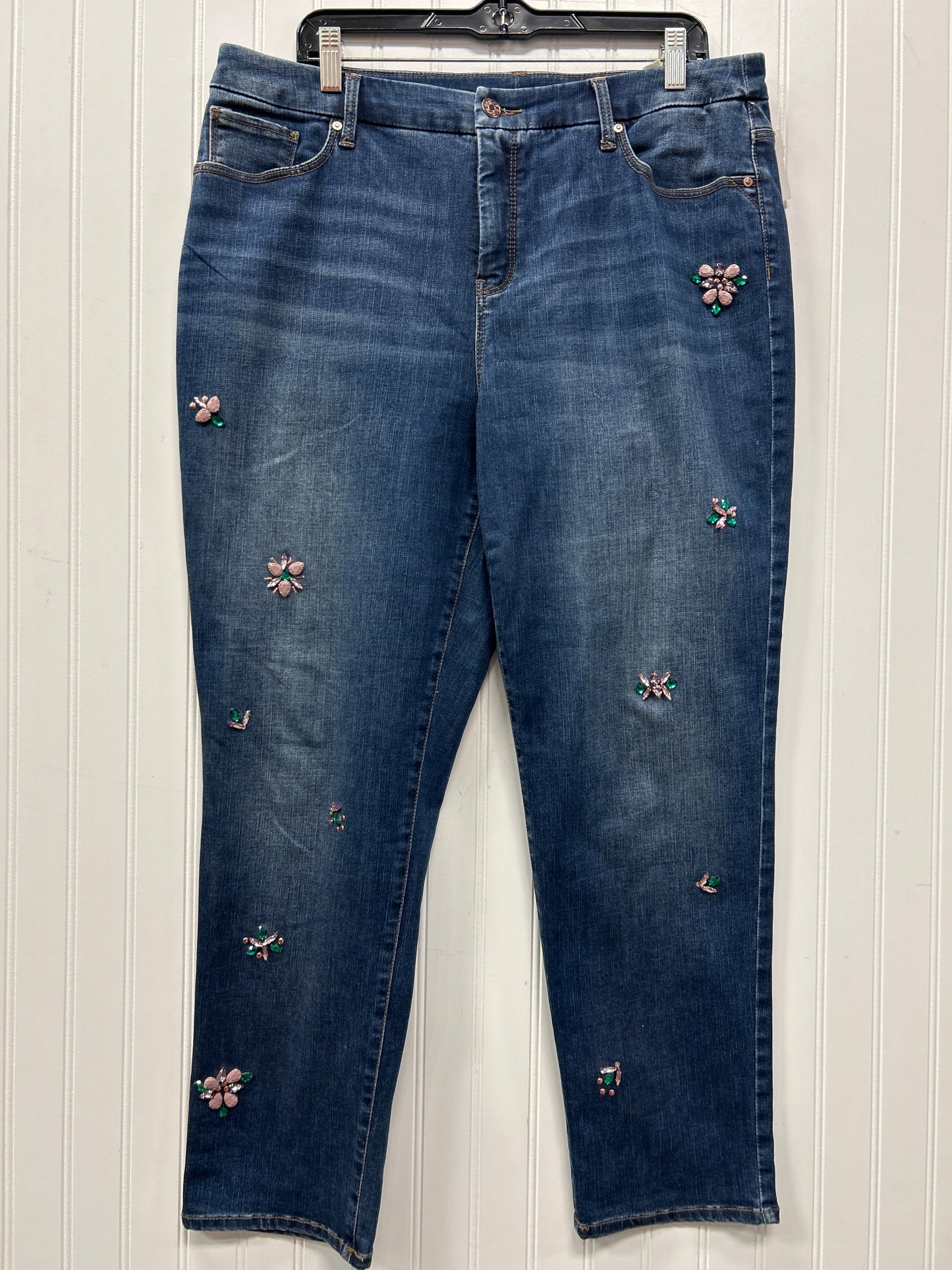 Jeans Straight By Chicos In Blue Denim, Size:14
