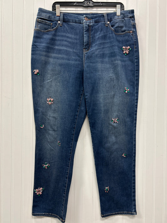 Jeans Straight By Chicos In Blue Denim, Size:14