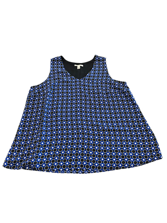 Blouse Sleeveless By Cato In Black & Blue, Size:14
