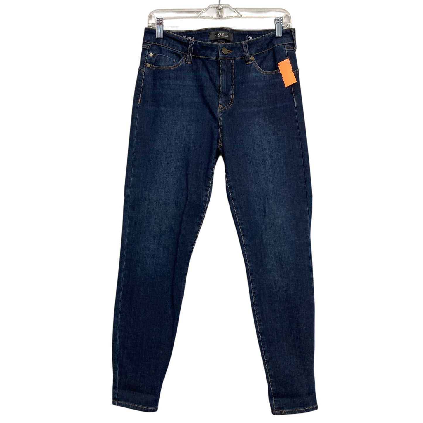 Jeans Cropped By Liverpool In Blue Denim, Size:8