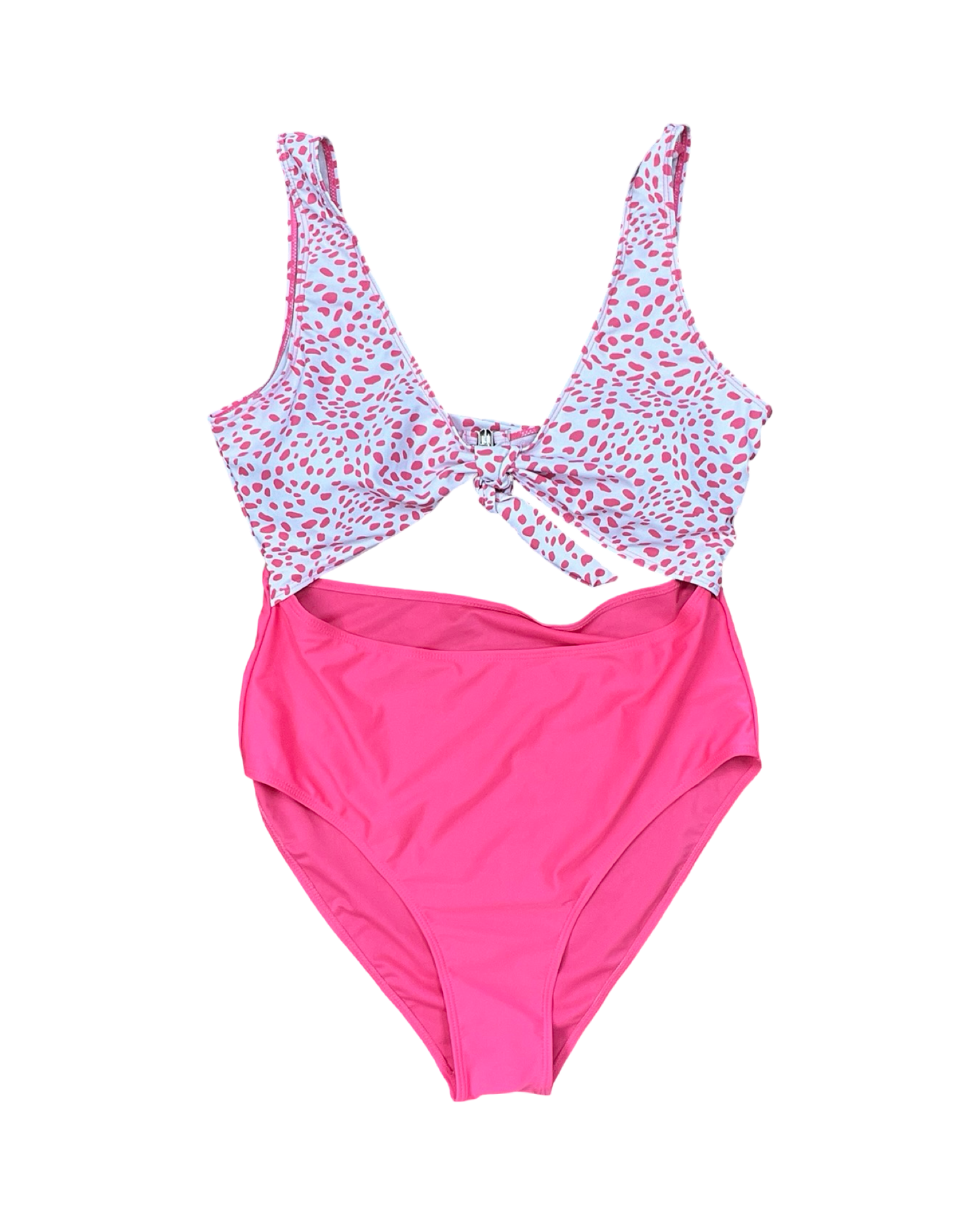 Swimsuit By Clothes Mentor In Pink & White, Size:1X