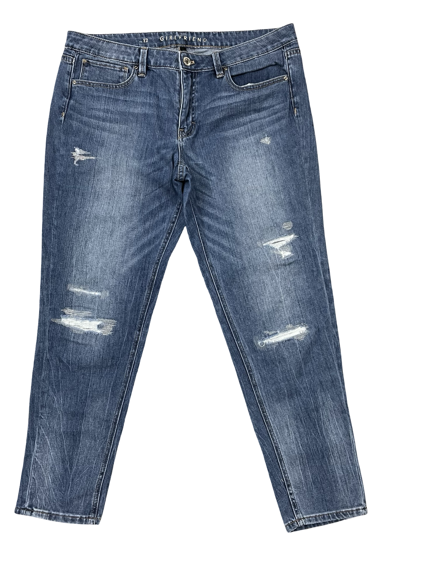 Jeans Straight By White House Black Market In Blue Denim, Size:12