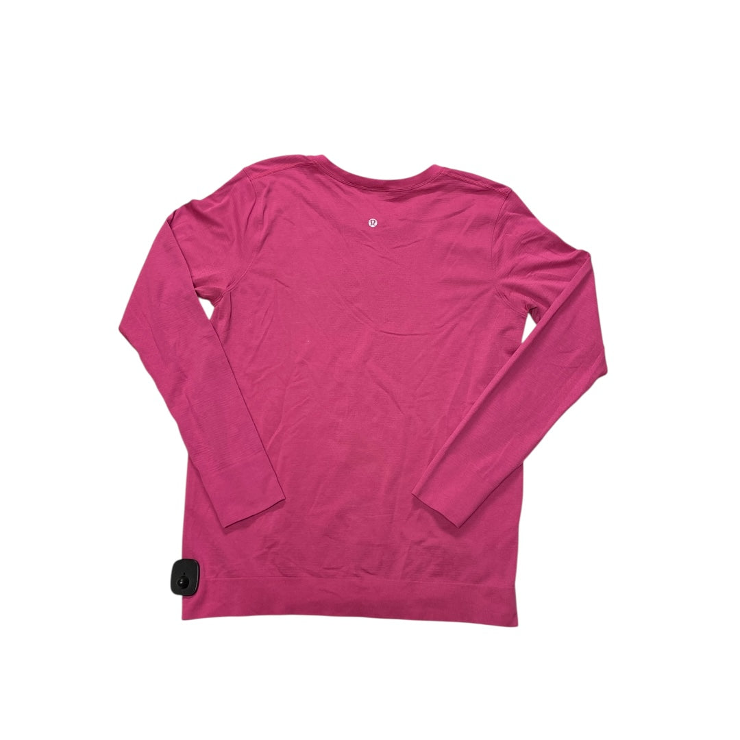 Athletic Top Ls Crewneck By Lululemon In Pink, Size:12