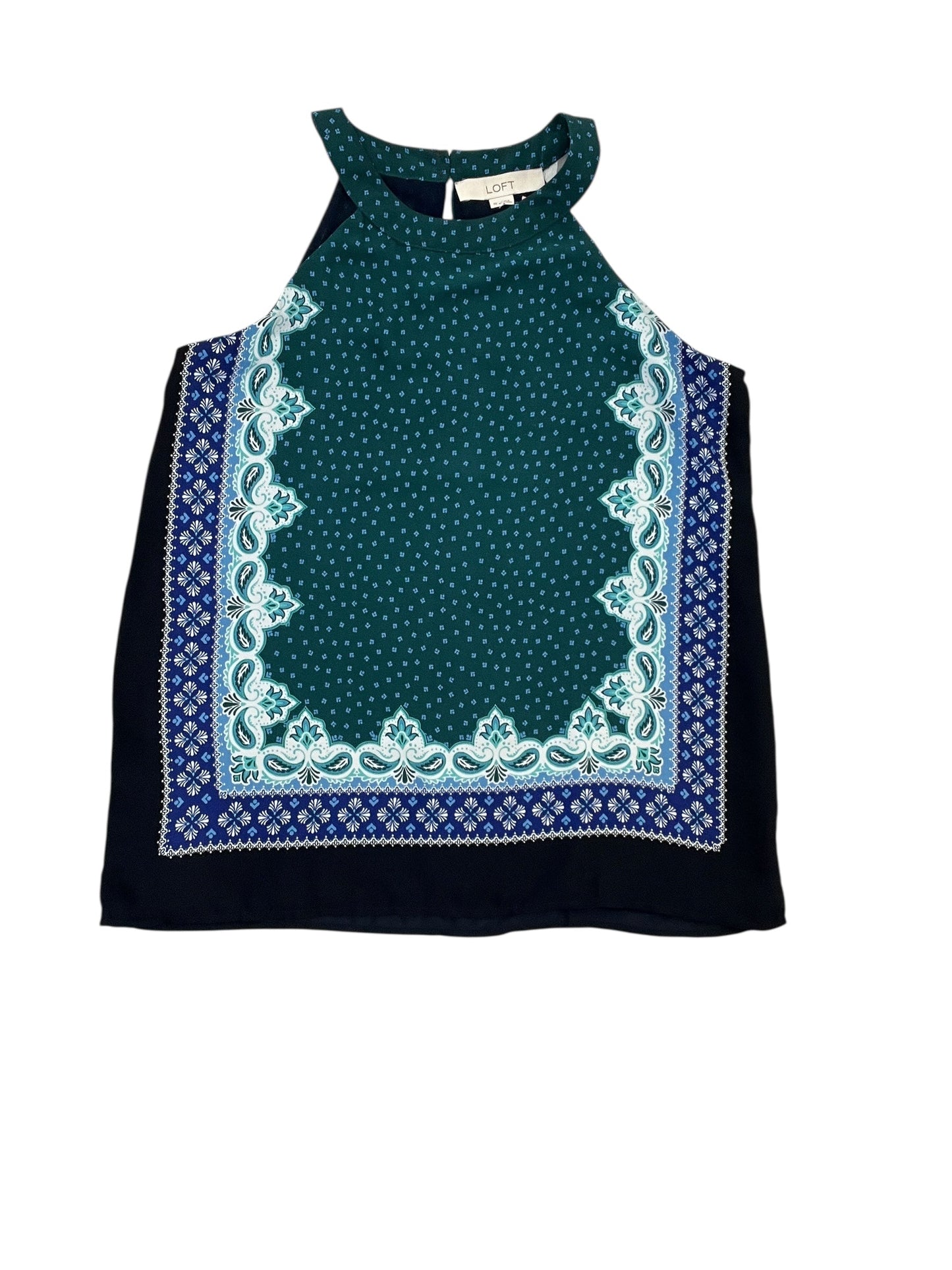 Blouse Sleeveless By Loft In Green, Size:Xs