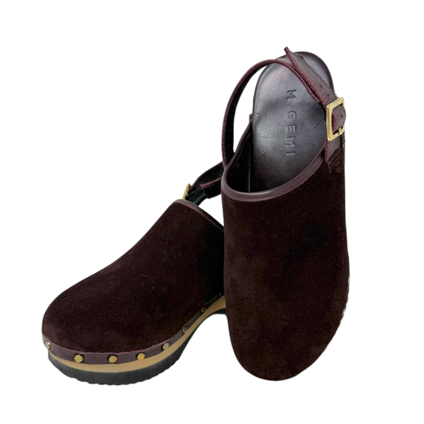 The Greta Backstrap Clog By M. Gemi In Maroon, Size: 8.5