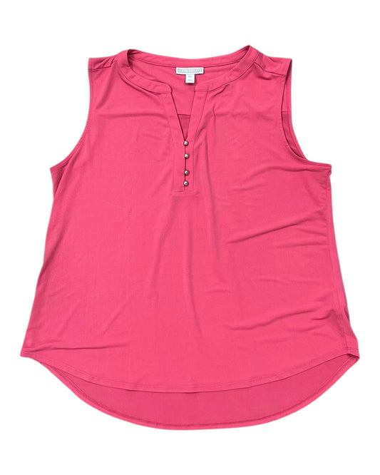 Top Sleeveless By Dana Buchman In Pink, Size:Xl