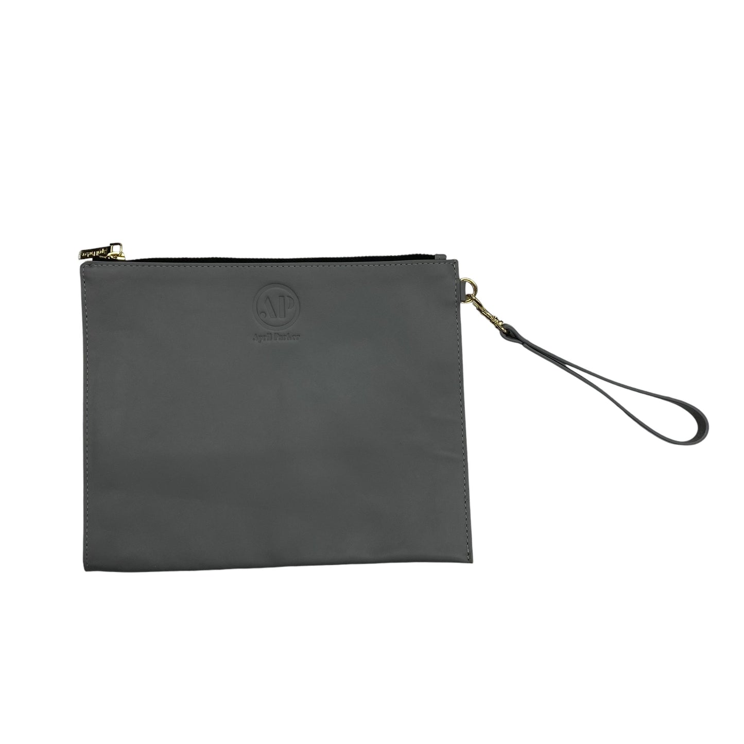 Wristlet Leather By Clothes Mentor In Grey, Size:Large