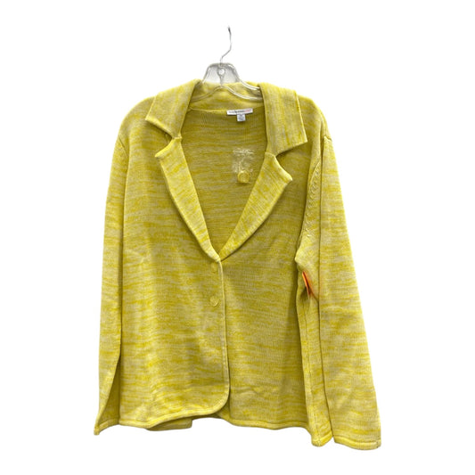 SWEATER CARDIGAN by ISAAC MIZRAHI LIVE QVC In YELLOW, Size: 2X