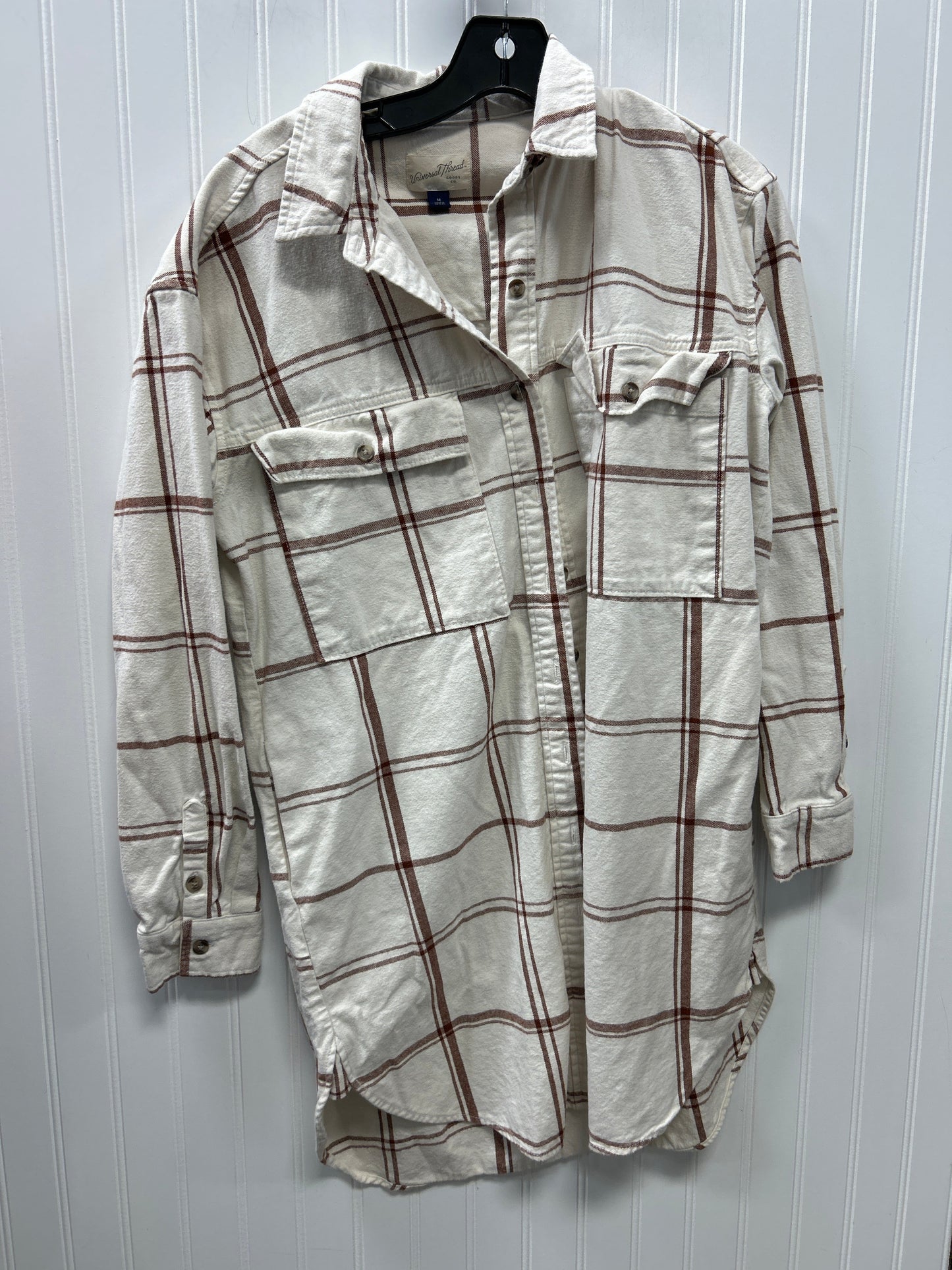 Dress Casual Midi By Universal Thread In Cream & Tan, Size:M