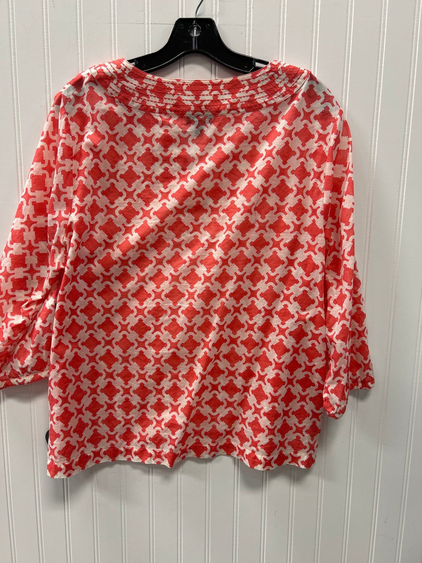 Top Ls By Talbots In Orange & White, Size:Xlp