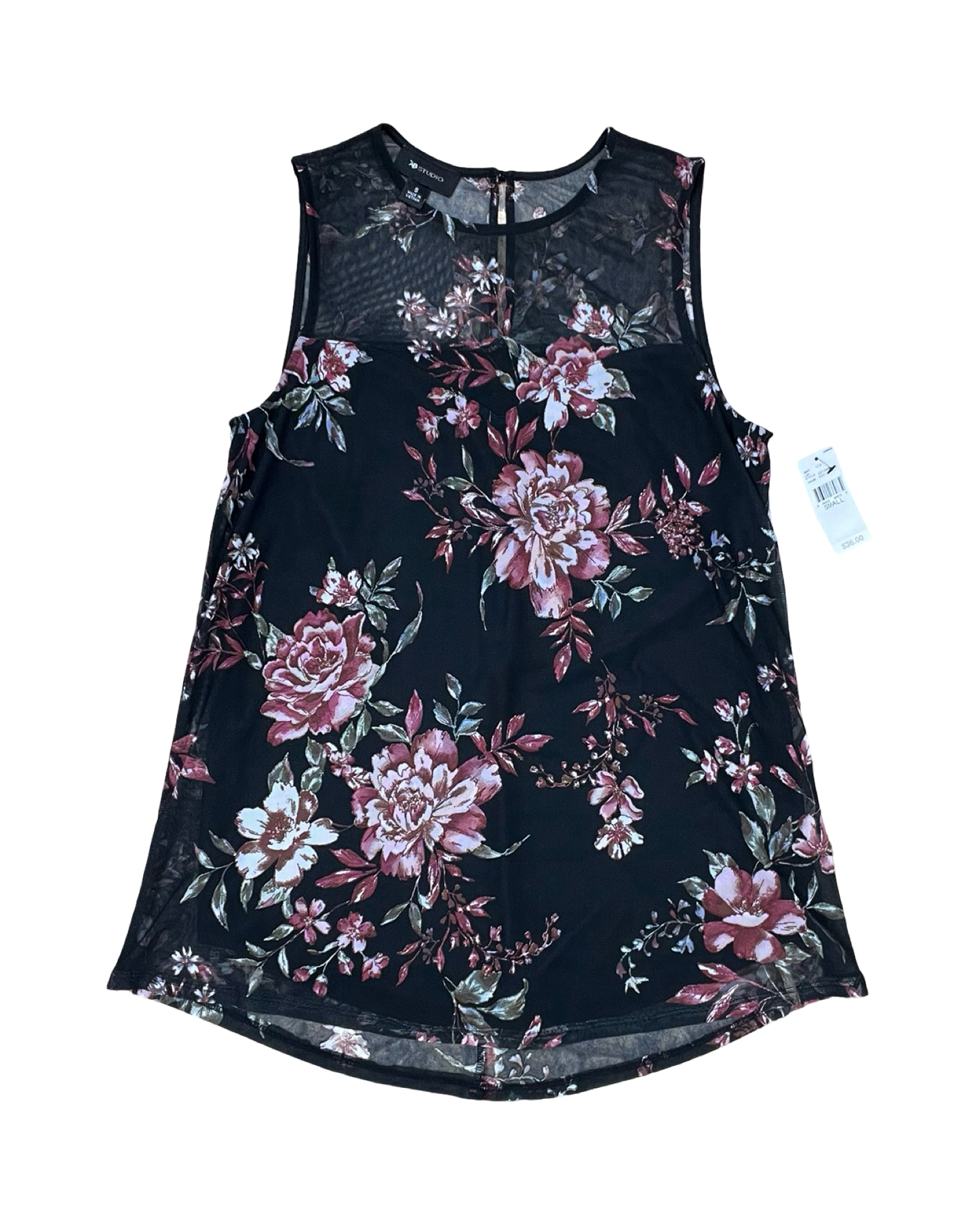Top Sleeveless By Ab Studio In Black & Red, Size:S