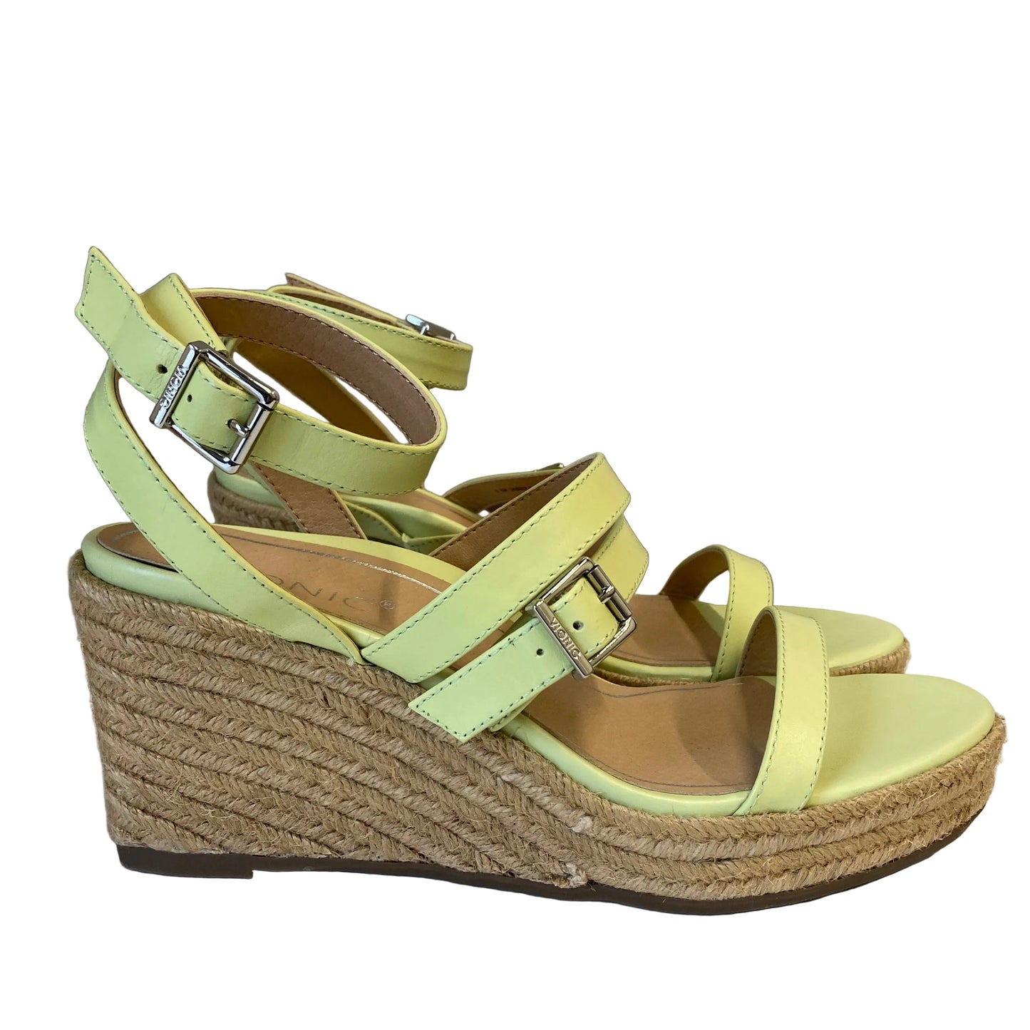 Sandals Heels Wedge By Vionic In Green, Size:8.5