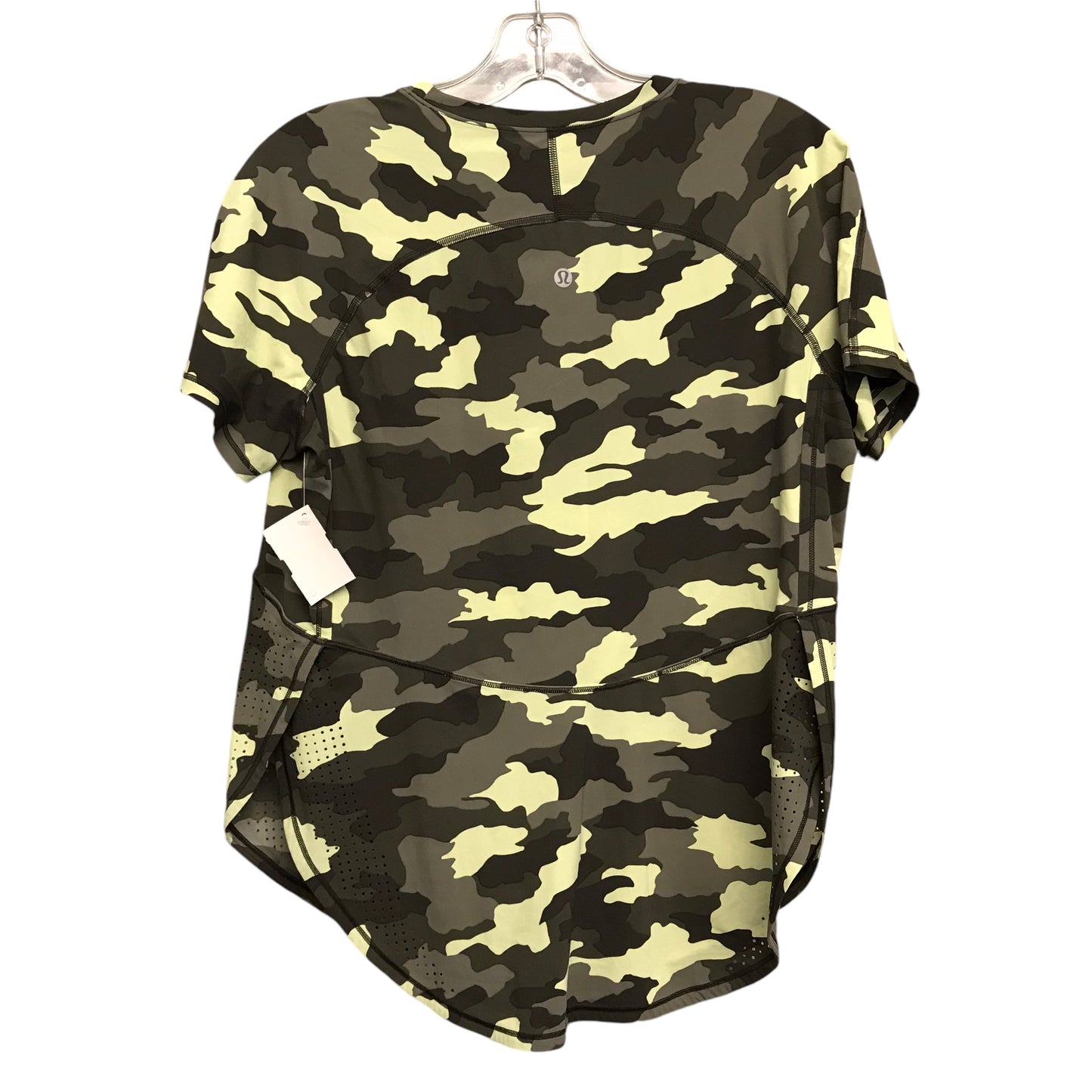 Athletic Top Ss By Lululemon In Camouflage Print, Size:S